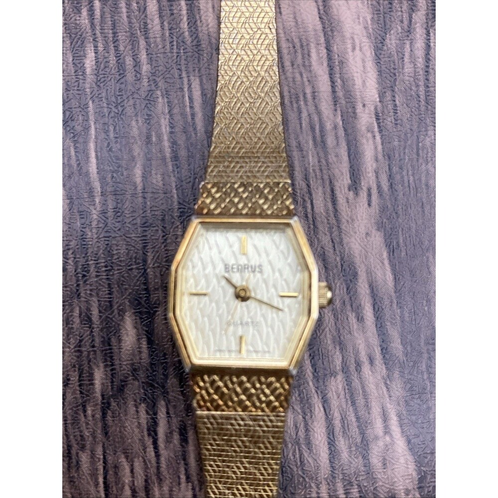Vintage BENRUS Gold Tone Ladies Watch Japanese Quartz Movement Parts and Repair